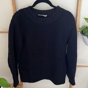 Everlane textured navy knit sweater, small